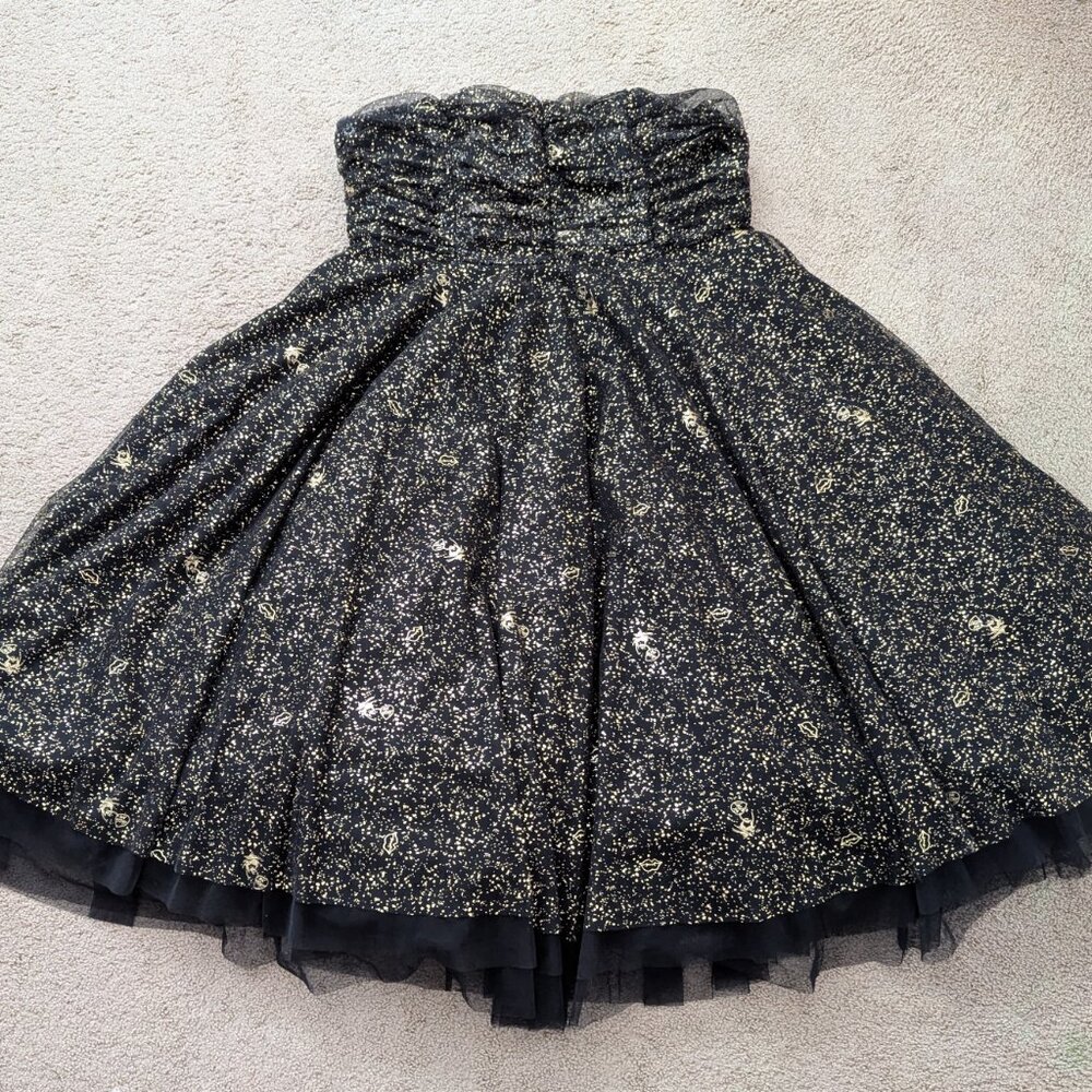 Betsey Johnson Strapless Ball Gown (Torrid) Balck & Gold Sparkle Size 20 New - Picture 2 of 16